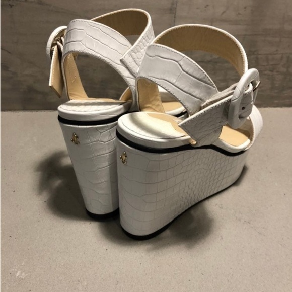 Jimmy Choo White Women's Wedge Sandals - Picture 4 of 4